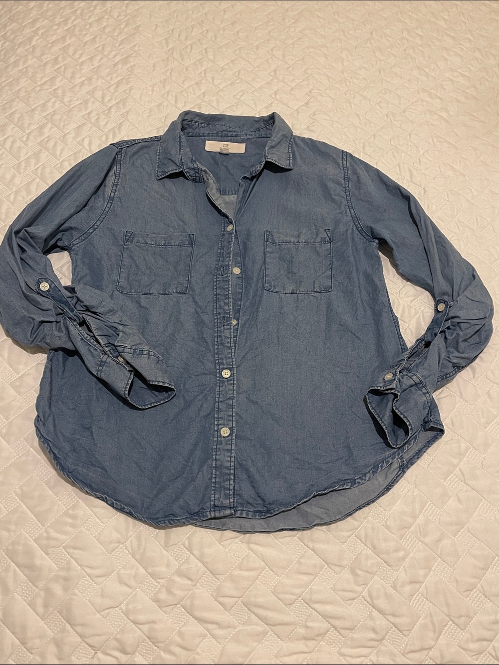 Thread & Supply Casual Denim Button-Down Shirt - Blue